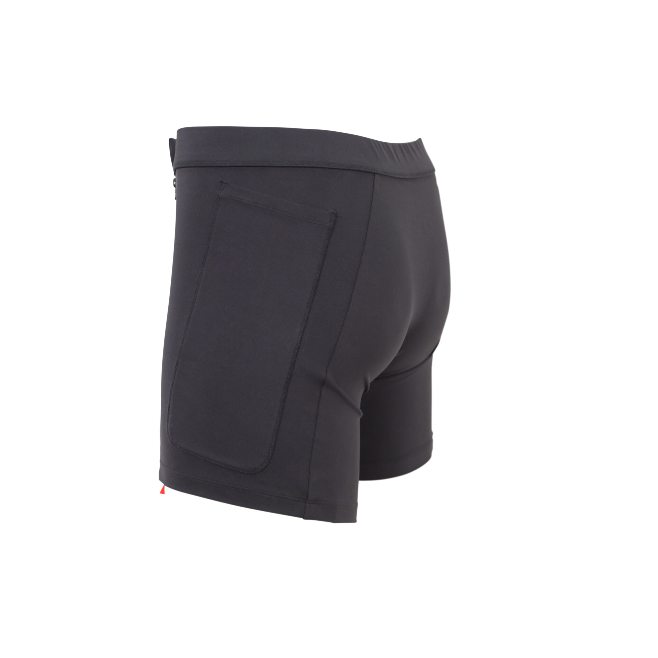 Engineered for post-surgery comfort, these black shorts feature a stretchy waistband and are specified as No-Bend Clothing for Hip Surgery.